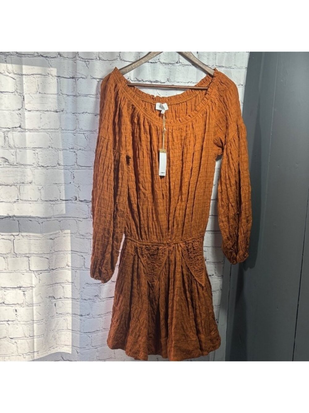 Luca Boho Long Sleeve Orange Dress